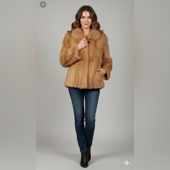 Opera Jackets & Blazers - Vintage women's Opera rabbit tanned fur jacket Medium